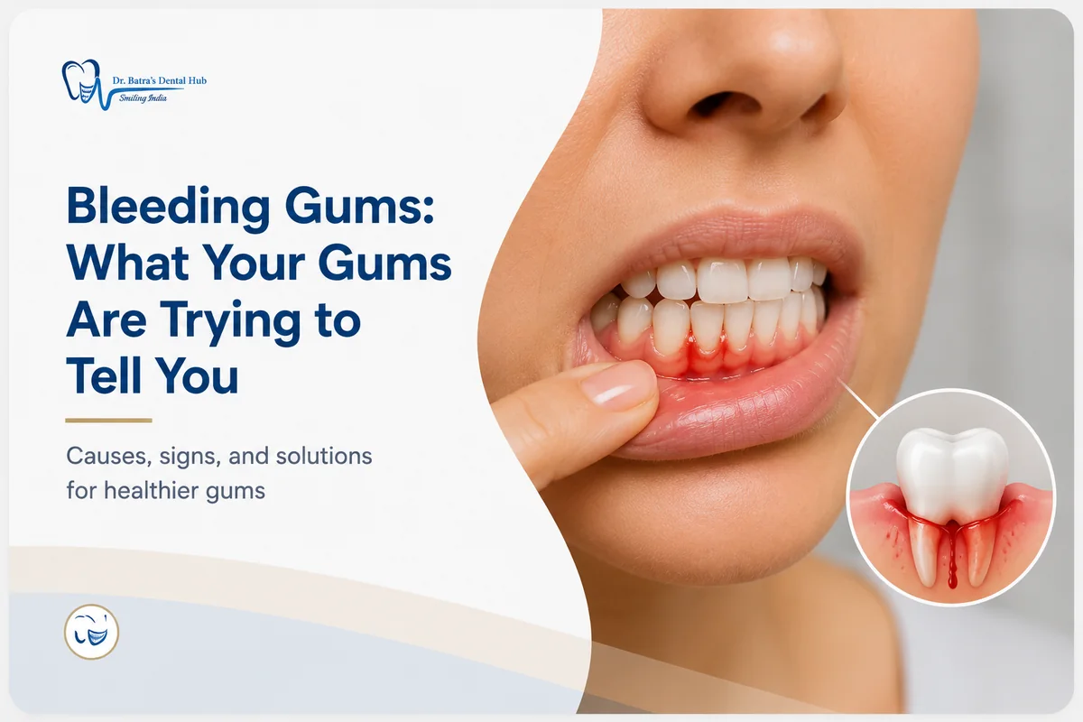 Bleeding gums causes and treatment — Dr Batra's Dental Hub, South Bopal