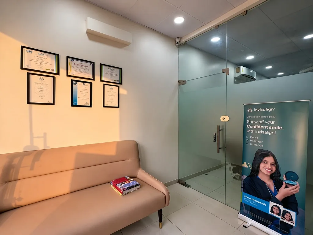 Patient waiting lounge at Dr Batra's Dental Hub, South Bopal, Ahmedabad